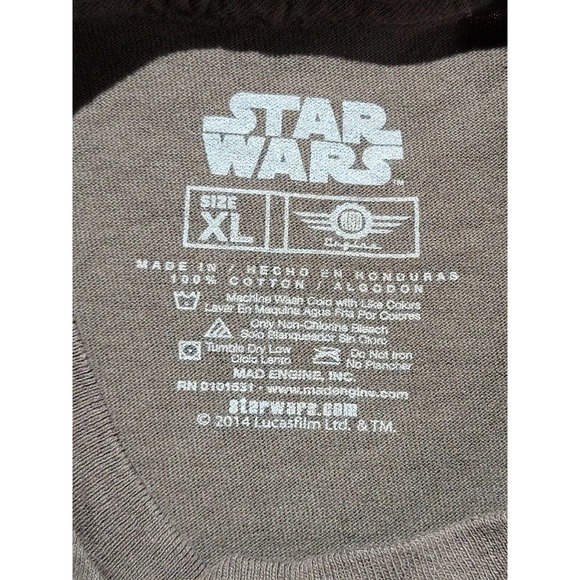 EUC Star Wars Chewbacca Face Front Brown Tee T Shirt Size Men's XL - Picture 4 of 4